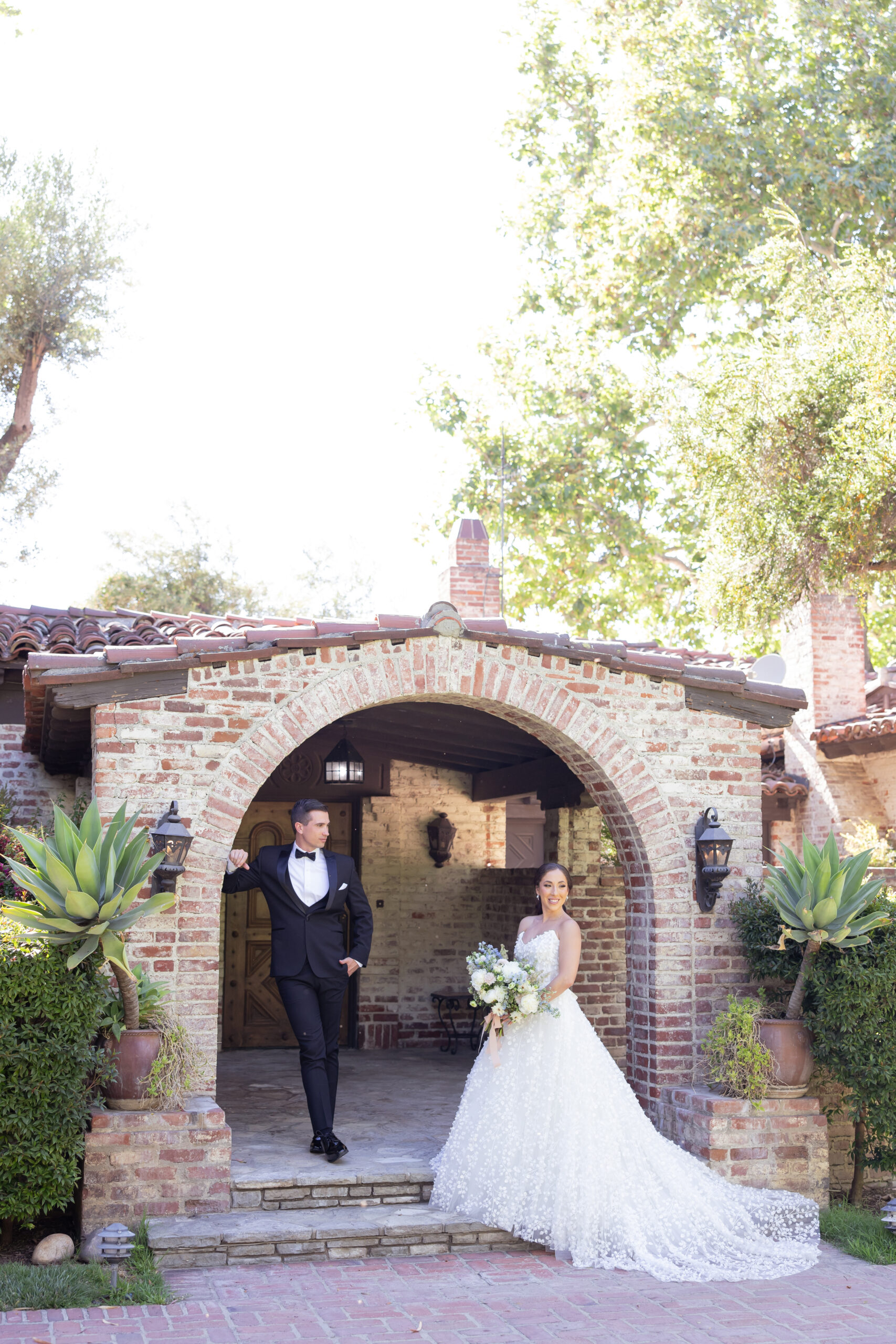 Ethereal wedding bride and groom portrait at Hummingbird Nest Ranch. 